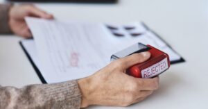 Rejected insurance claim form